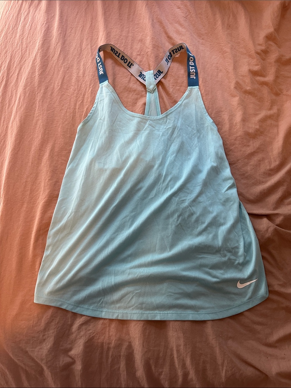Nike Women’s Pale Blue Racerback Tank with Branded Straps